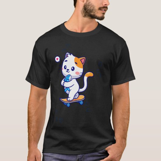 Dory grappige kat dory zwemmen t-shirt (Voorkant)