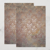 Dos de carton pour invitation en damas toscan vint (Devant / Derrière)