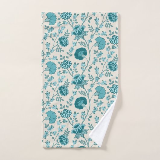 Dos de motifs floraux jacobéens sur crème (Serviette à main)