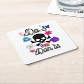 Do's en Don'ts Vierkante Kartonnen Onderzetter (Schuin)