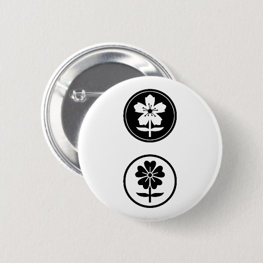 dos flores ronde button 5,7 cm (Voorkant /achterkant)