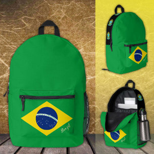 Dos Imprimé Brésil, sac à dos, drapeau brésilien, emblème / co