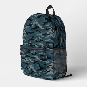 Dos Imprimé Camouflage Camouflage bleu nuit Sac à double