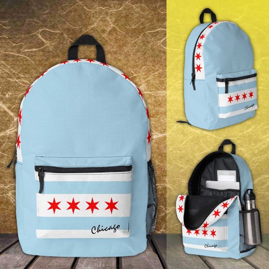 Dos Imprimé Chicago, sac à dos, Sac à drapeau de Chicago, Illi