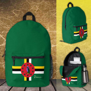 Dos Imprimé Dominique, sac à dos, Drapeau Dominique / patrioti