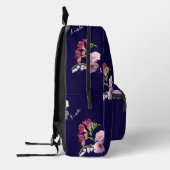 Dos Imprimé Floral bleu avec /Nom Imprimer Couper Sac à coudre (Gauche)