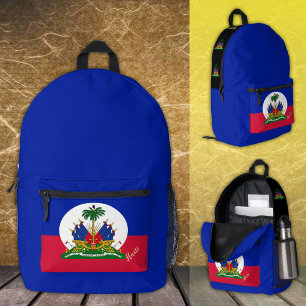 Dos Imprimé Haïti, sac à dos, Drapeau haïtien, Personnalisé