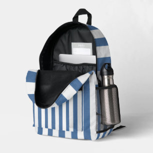 Dos Imprimé Imprimer Couper le sac à coudre Bleu et Blancs