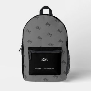 Dos Imprimé Imprimer Couper le sac à coudre noir et gris un