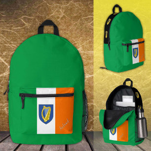 Dos Imprimé Irlande, sac à dos, drapeau irlandais / patriotiqu
