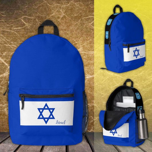 Dos Imprimé Israël, sac à dos, drapeau israélien, Menorah / co