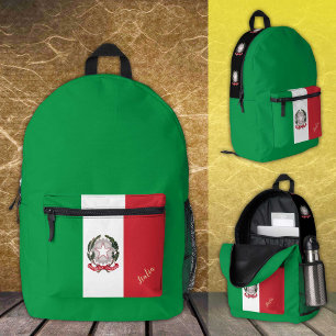 Dos Imprimé Italie, sac à dos, drapeau italien, Italie / Perso