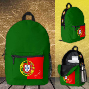 Dos Imprimé Portugal, sac à dos, Vert, Drapeau Portugais /Pers