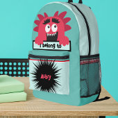 Dos Imprimé Sac Buddy Happy Red Monster Nom de l'enfant sac à 