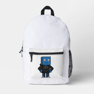 Dos Imprimé Sac fourre-tout à personnage de bloc de jeu bleu,