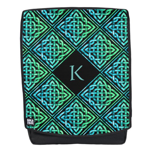 Dos Monogramme Celtic noeud Diamond Blue Green sac à d (Devant)