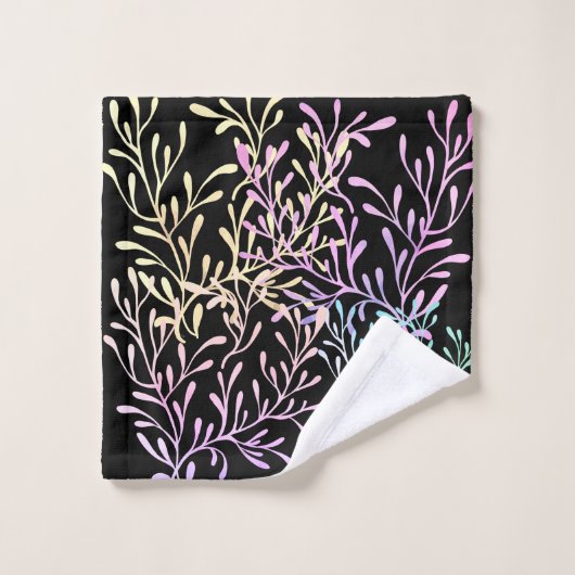 Dos noir avec algues multicolores (Gant de toilette)