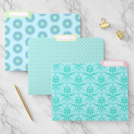 Dossier Blue Aqua Yellow and Pink Pastel Modern