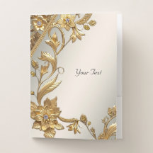 Dossier de poche Floral Feuille Golden Wavy