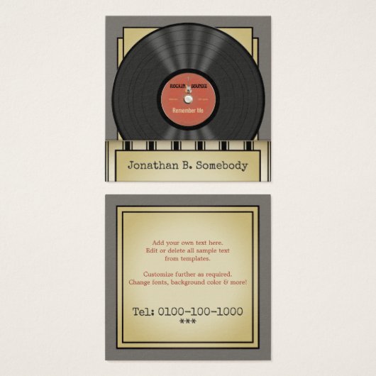 Dossier de vinyle de roche rétro (Devant & derrière)