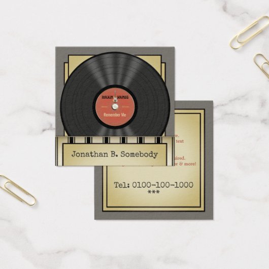 Dossier de vinyle de roche rétro (Bureau)