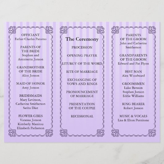 Dossier du programme de mariage Bande pourpre clas (Dos)