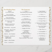 Dossier du programme de mariage Feuille d'or (Dos)