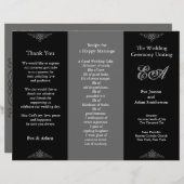 Dossier du programme de mariage gris foncé classiq (Devant / Derrière)