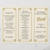 Dossier du programme de mariage Motif or blanc (Devant)