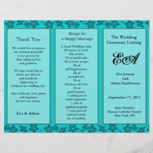Dossier du programme de mariage Turquoise floral