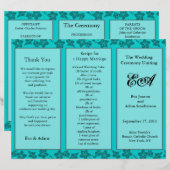 Dossier du programme de mariage Turquoise floral (Devant / Derrière)