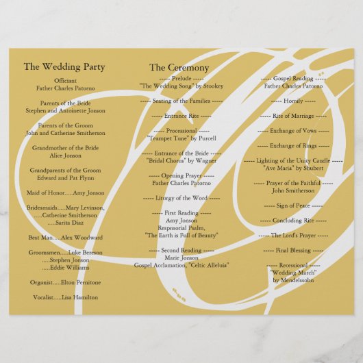 Dossier du programme de mariage Twirl Amber Grey (Dos)