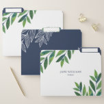 Dossier Feuilles Emerald Green<br><div class="desc">Ensemble de dossiers en bleu, vert et blanc avec des brindilles vertes.</div>