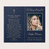 Dossier photo Funéraire simple Carte de prière ble (Outside Unfolded)