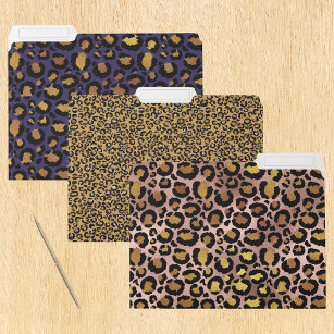 Dossier Trendy Gold Leopard Fur Spots Imprimer