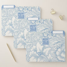 William Morris, Monogramme Acanthus Bleu Art Nouve