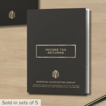 Dossiers de déclaration de taxe personnalisés Noir