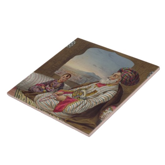 Dost Mahommed (1793-1863) Koning van Caubul en zij Tegeltje (Zijkant)