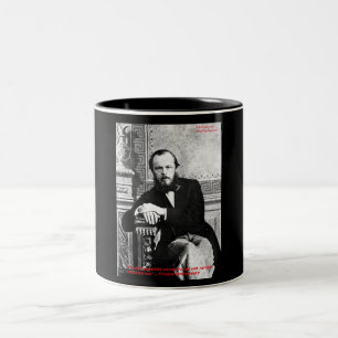 Dostoevsky "God Beoogd" Love Quote Gifts & Kaarten Tweekleurige Koffiemok