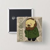 Dostoevsky-knop Vierkante Button 5,1 Cm (Voorkant /achterkant)