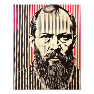 Dostojevski in BAUHAUS optische illusie stijl Foto Afdruk