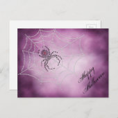 Dot Art Black Widow Spider in Web Briefkaart (Voorkant / Achterkant)