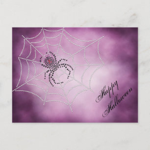 Dot Art Black Widow Spider in Web Briefkaart