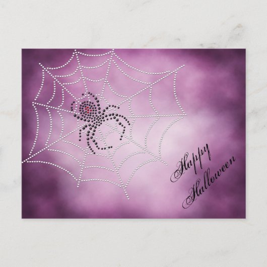 Dot Art Black Widow Spider in Web Briefkaart (Voorkant)