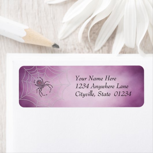 Dot Art Black Widow Spider in Web Etiket (Insitu)