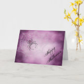 Dot Art Black Widow Spider in Web Kaart (Gele Bloem)