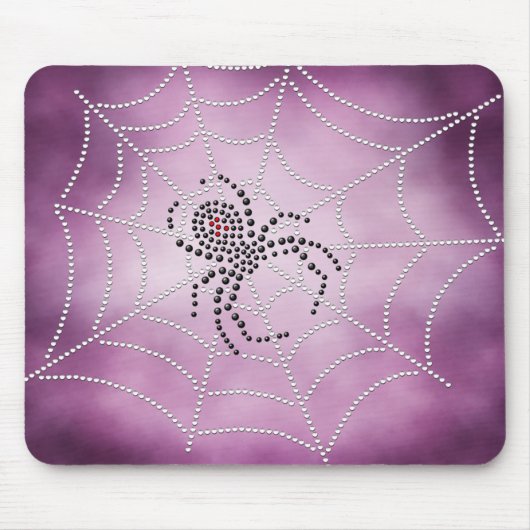 Dot Art Black Widow Spider in Web Muismat (Voorkant)