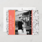 Dot & Block - Aangepaste Save the Date - Koraal Ta Aankondigingskaart (Voorkant / Achterkant)