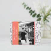 Dot & Block - Aangepaste Save the Date - Koraal Ta Aankondigingskaart (Staand voorkant)