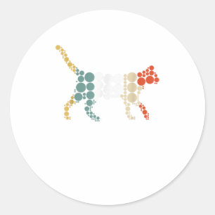Dot Cat Lovers Funny Stippen Day Gift Internationa Ronde Sticker